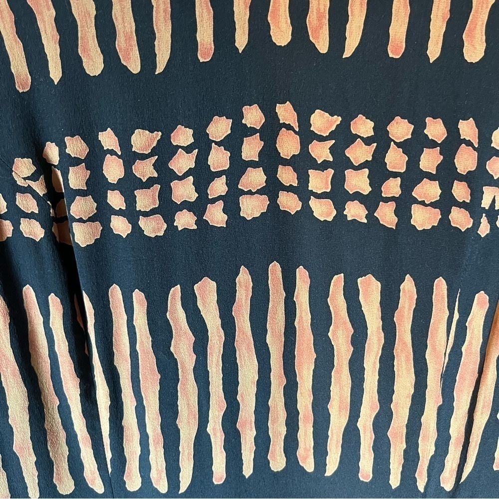 Patrick Collection Black and Rust Patterned Maxi Dress. Size 10. - Picture 9 of 10